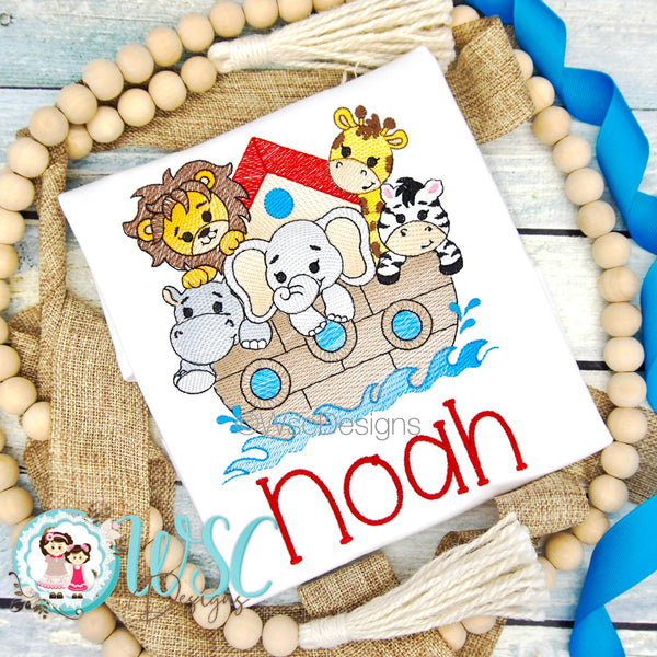 Noah’s Ark Embroidered Design Shirt for boys