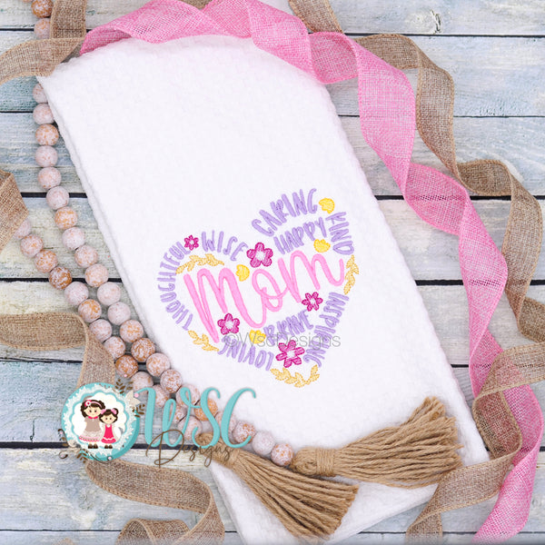 Embroidered Mother’s Day Kitchen Towel - Mom Gift