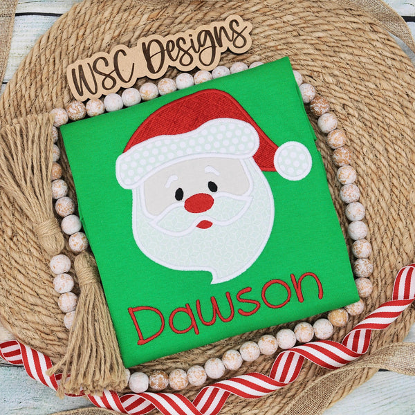 Kids Christmas Santa Claus Shirt, Personalized Christmas Santa Tshirt, Embroidered Santa T-shirt for Toddler Boy Or Girl, Holiday Gift