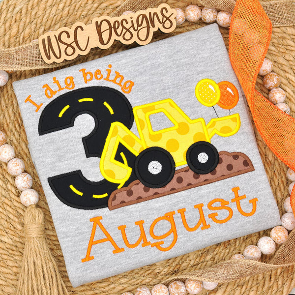 Personalized Digger Birthday TShirt
