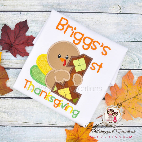 Baby Boy 1st Thanksgiving Turkey Shirt - WSC-Designs Boutique