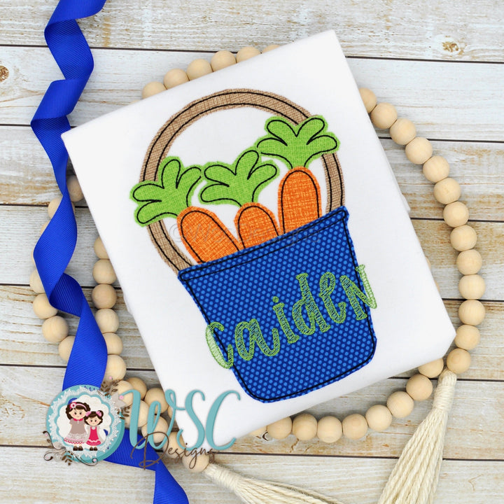Baby Boy Easter Basket Embroidered Shirt, Easter Basket with Carrots Tee - WSC-Designs Boutique