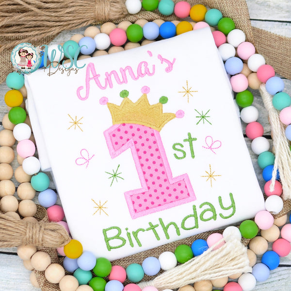 Baby Girl 1st Birthday Princess Outfit - WSC-Designs Boutique