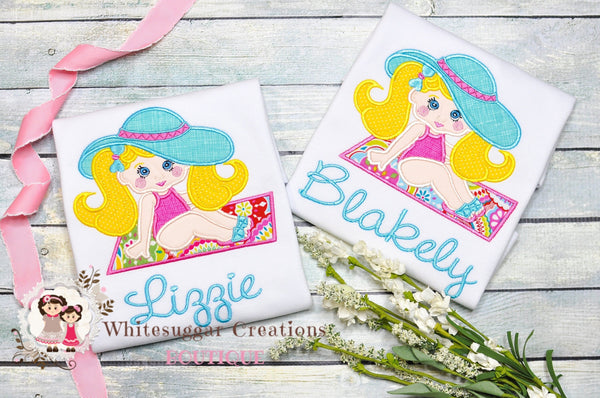 Beach Girl Embroidered T Shirt - WSC-Designs Boutique