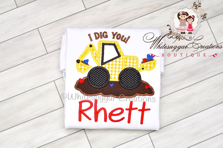 Boy Bulldozer Valentines Shirt - WSC-Designs Boutique