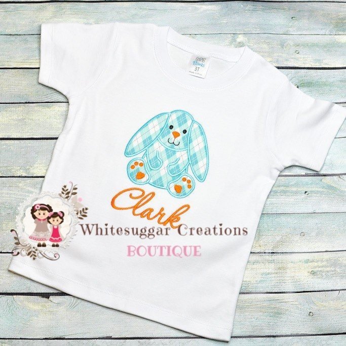 Boy Easter Embroidered Bunny T-Shirt - WSC-Designs Boutique