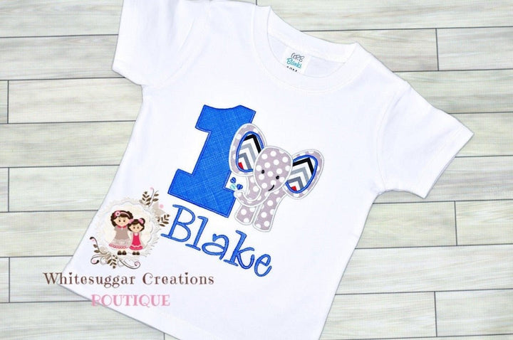 Boy Elephant Birthday Embroidered Shirt - WSC-Designs Boutique