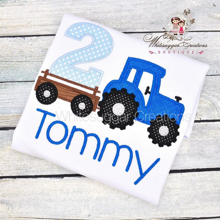 Boy Farm Tractor Birthday Shirt - WSC-Designs Boutique