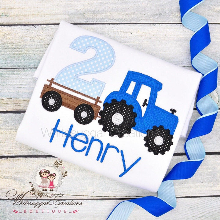 Boy Farm Tractor Birthday Shirt - WSC-Designs Boutique