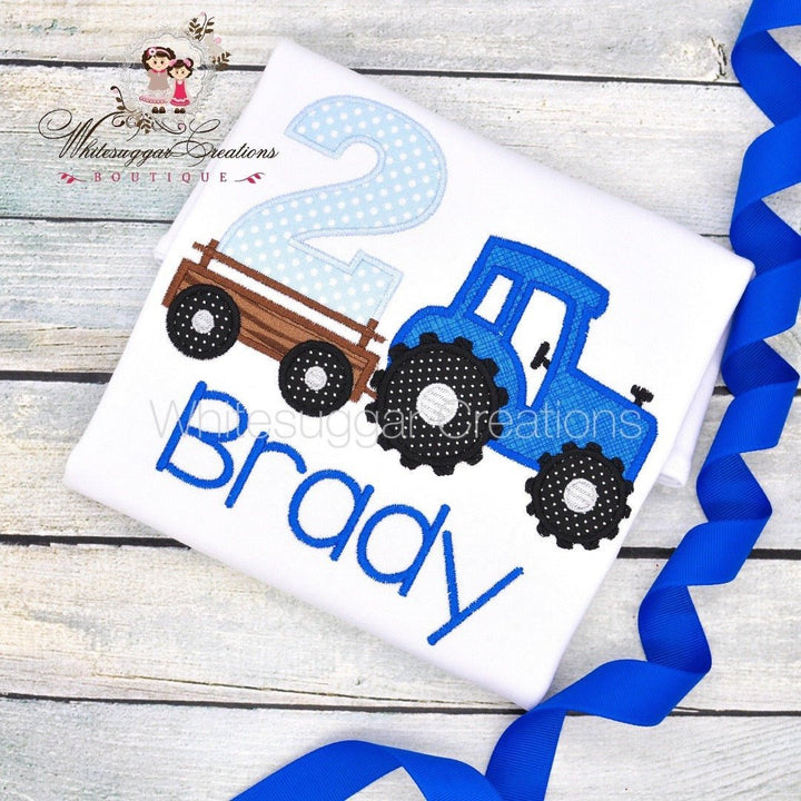 Boy Farm Tractor Birthday Shirt - WSC-Designs Boutique