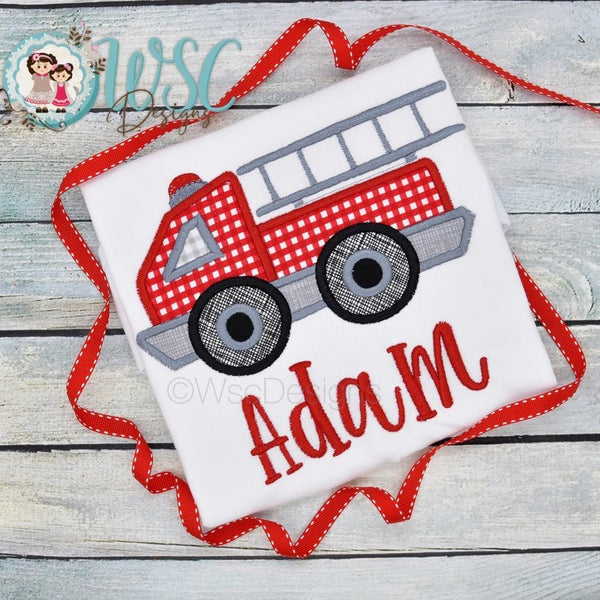 Boy Firetruck Personalized Shirt - WSC-Designs Boutique