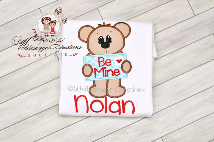 Boy Valentines Be Mine Bear T-Shirt - WSC-Designs Boutique