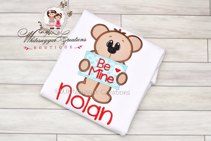 Boy Valentines Be Mine Bear T-Shirt - WSC-Designs Boutique