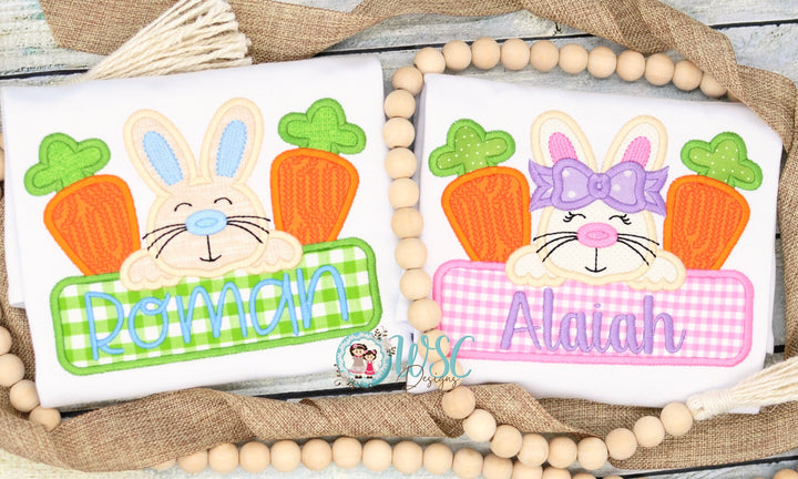 Boys Easter Bunny Shirt holding name - WSC-Designs Boutique