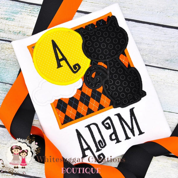 Boys Halloween Black Cat Shirt - WSC-Designs Boutique