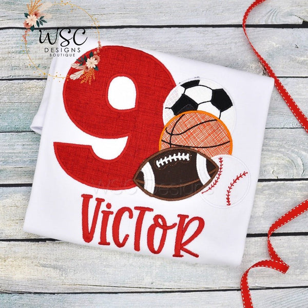 Boys Sports Birthday Shirt - WSC-Designs Boutique