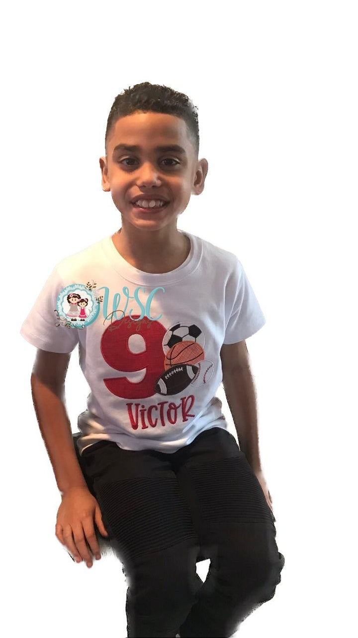 Boys Sports Birthday Shirt - WSC-Designs Boutique