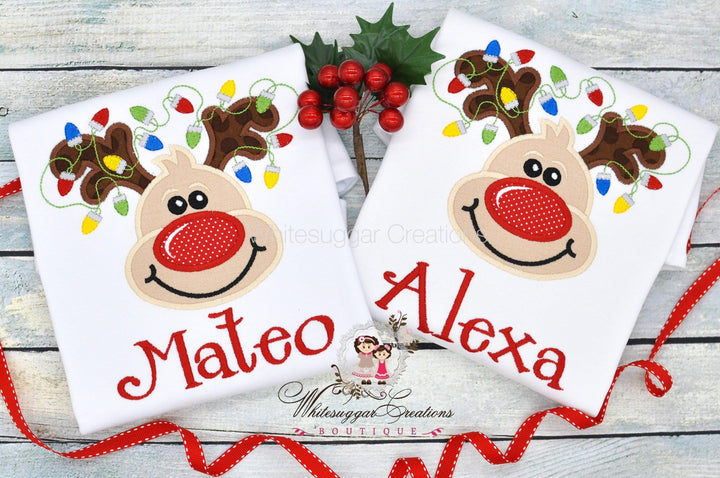Christmas Reindeer with Lights Boys T-Shirt - WSC-Designs Boutique