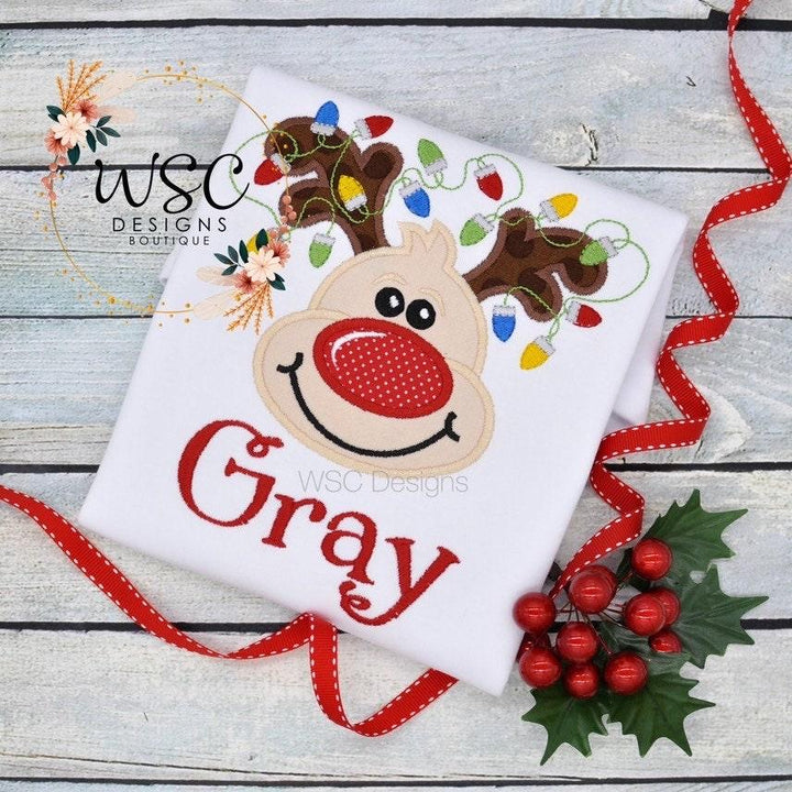 Christmas Reindeer with Lights Boys T-Shirt - WSC-Designs Boutique