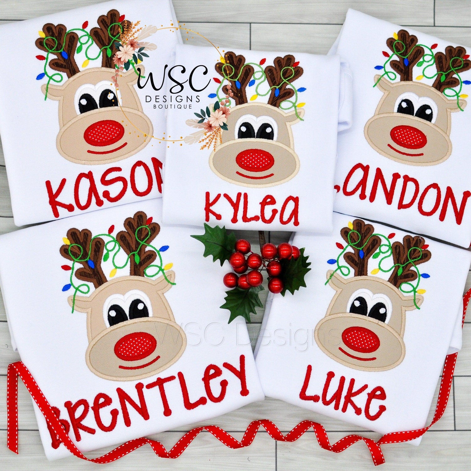 Christmas Reindeer with Lights Shirt for Boys - WSC-Designs Boutique