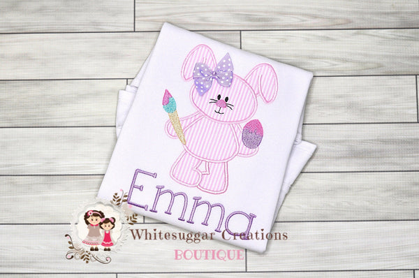 Girl Bunny Painter Shirt | Easter Personalized Shirt - WSC-Designs Boutique