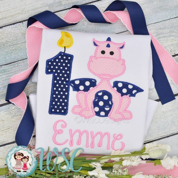 Girl Dragon Birthday Shirt - Pink Dragon - WSC-Designs Boutique