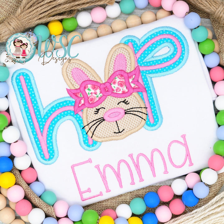 Girl Easter Hop Shirt - Bunny Easter Shirt - WSC-Designs Boutique