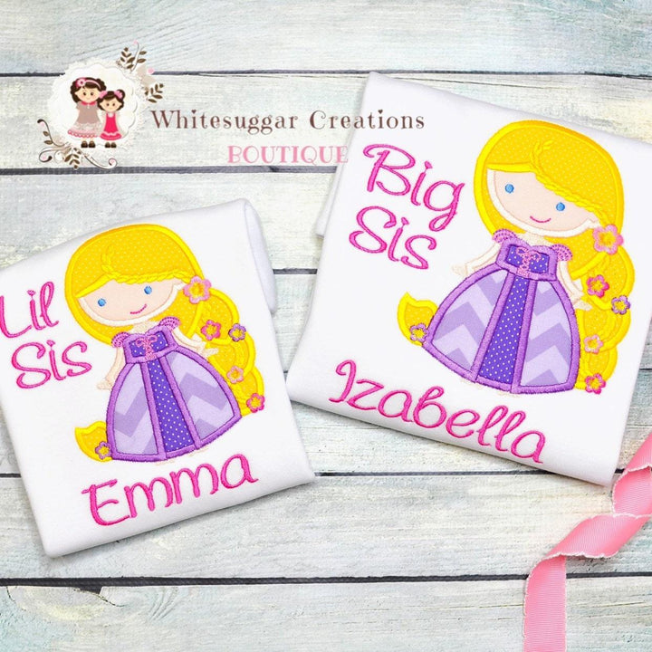 Girl Princess Rapunzel Big Sister Shirt - WSC-Designs Boutique