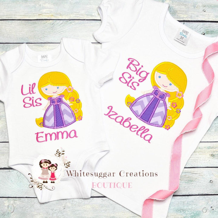 Girl Princess Rapunzel Big Sister Shirt - WSC-Designs Boutique