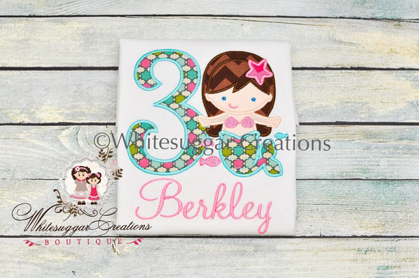 Girl Toddler Mermaid Birthday Shirt - WSC-Designs Boutique