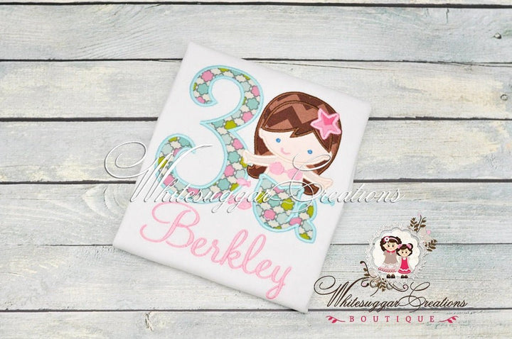 Girl Toddler Mermaid Birthday Shirt - WSC-Designs Boutique