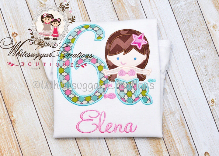 Girl Toddler Mermaid Birthday Shirt - WSC-Designs Boutique