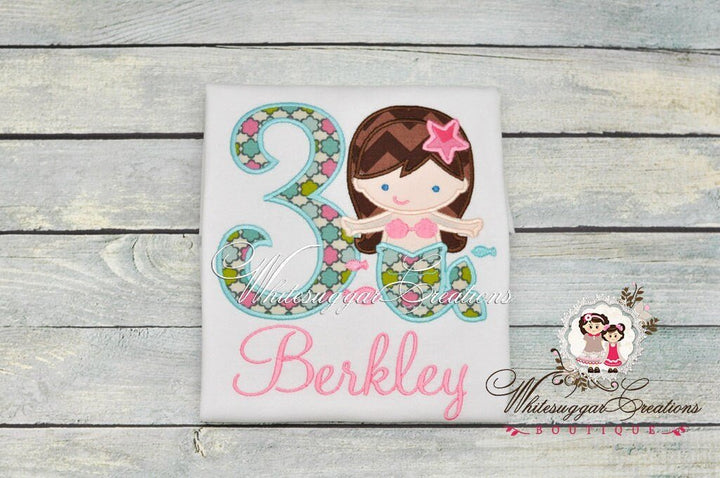 Girl Toddler Mermaid Birthday Shirt - WSC-Designs Boutique