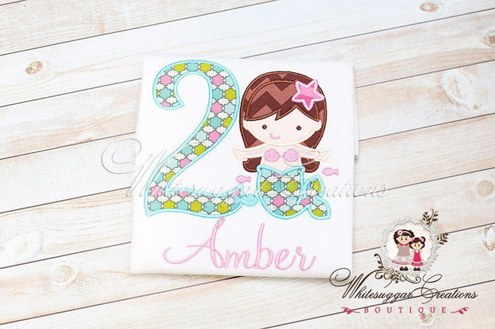 Girl Toddler Mermaid Birthday Shirt - WSC-Designs Boutique