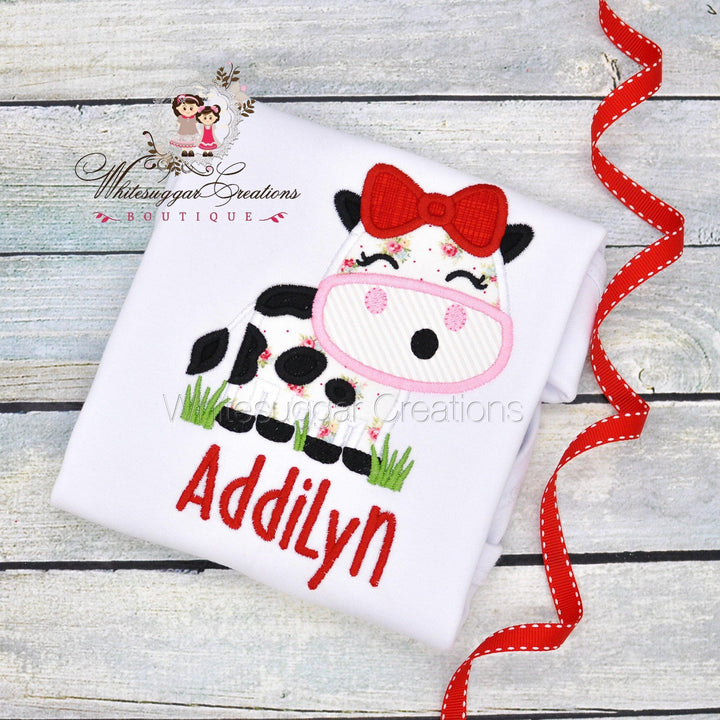 Girly Cow Shirt for Girls - WSC-Designs Boutique