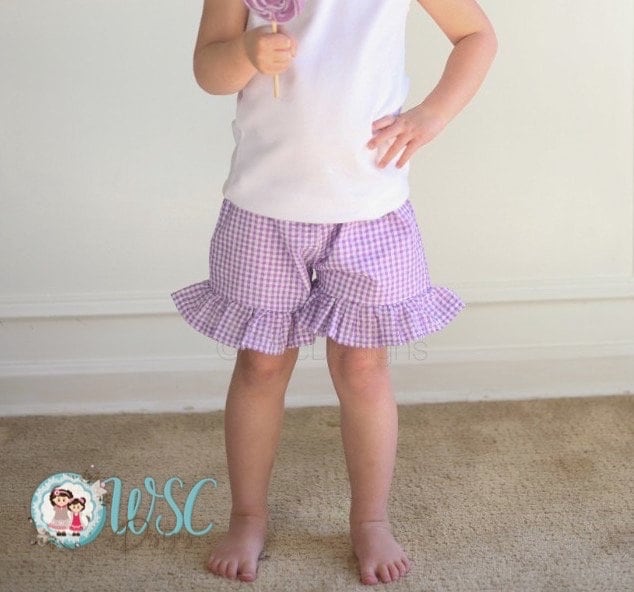New! Pink/Purple/Red Gingham Ruffle Shorts for Girls - Add on - WSC-Designs Boutique