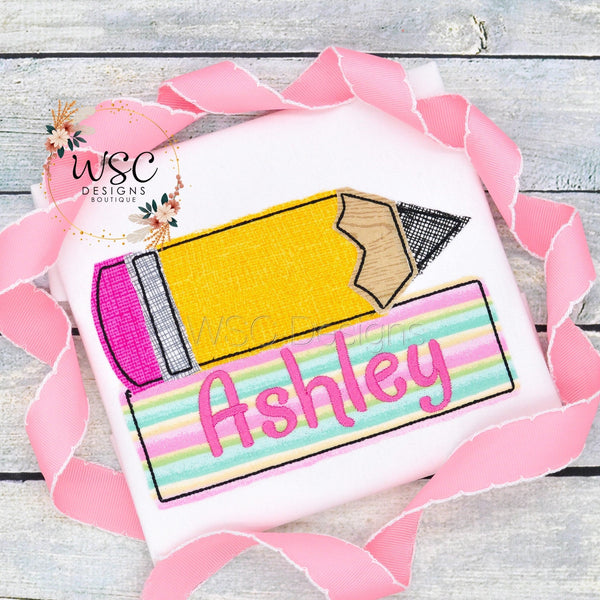 Personalized Back To School Pencil Shirt for Girls - WSC-Designs Boutique