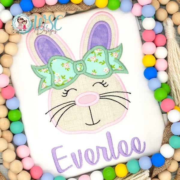 Personalized Girl Easter Bunny Shirt, Featuring a Big Bow, Toddler Girl Easter Outfit - WSC-Designs Boutique