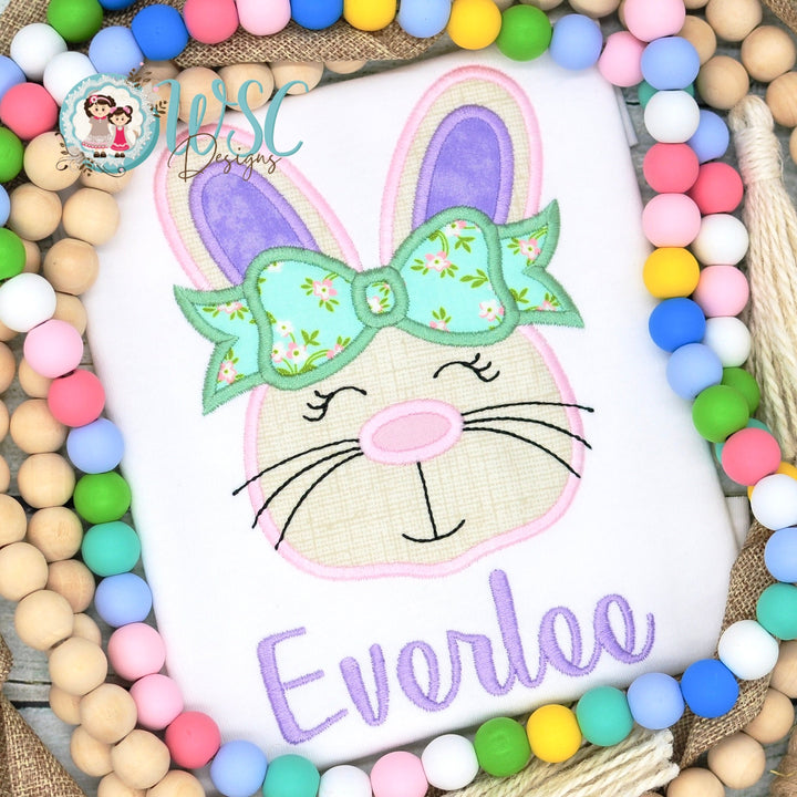 Personalized Girl Easter Bunny Shirt, Featuring a Big Bow, Toddler Girl Easter Outfit - WSC-Designs Boutique