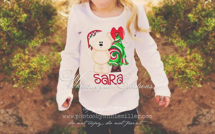 Santa Bear With Christmas Tree T-Shirt - WSC-Designs Boutique