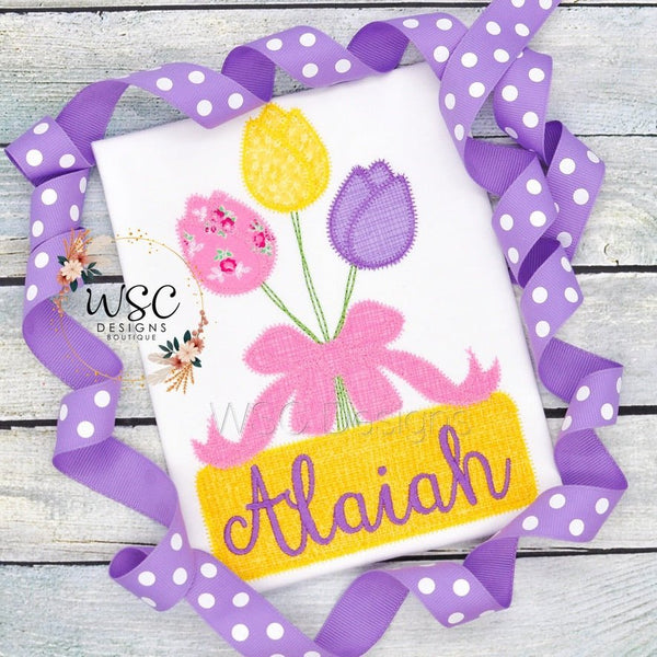 Spring Summer Tulips T-shirt for Girls - WSC-Designs Boutique