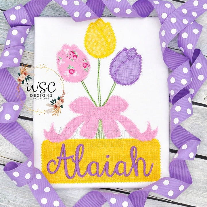 Spring Summer Tulips T-shirt for Girls - WSC-Designs Boutique