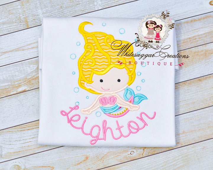Toddler Girl Mermaid Birthday Tee Shirt | Mermaid Party - WSC-Designs Boutique