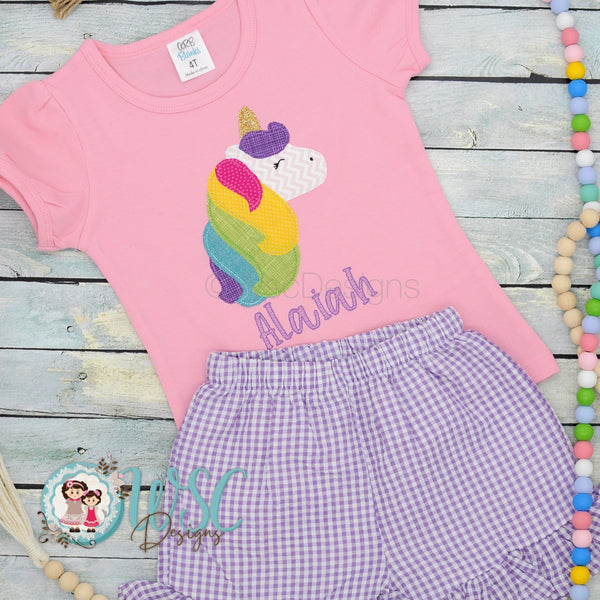 Unicorn Applique Shirt for Girls - WSC-Designs Boutique