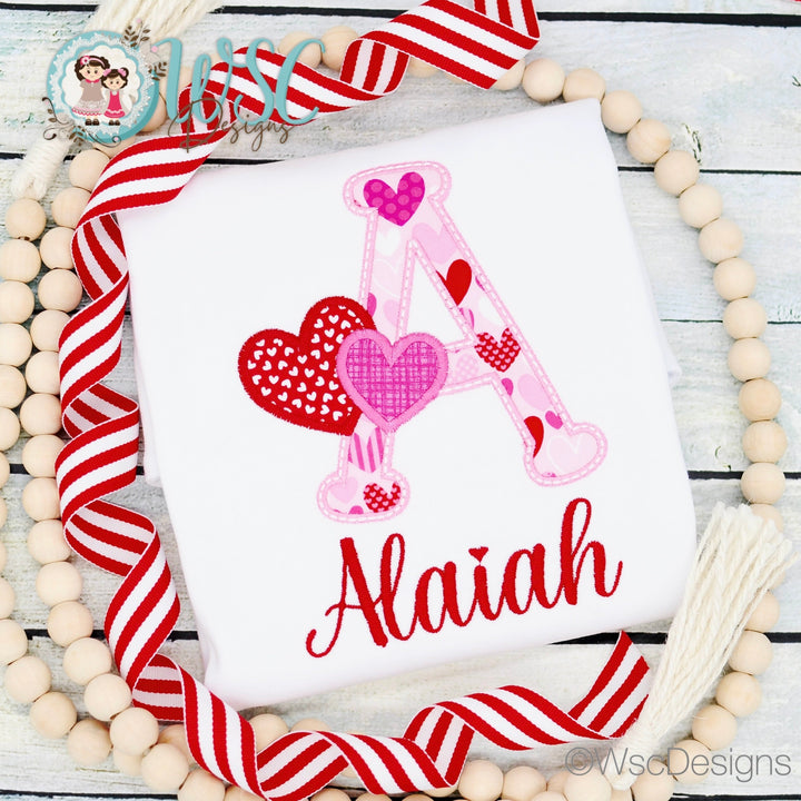 Valentines Day Initial Shirt for Girls - WSC-Designs Boutique