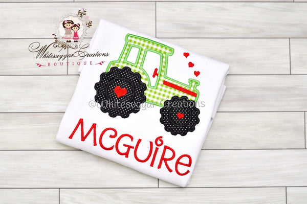 Valentines Day Tractor Shirt for Boys - WSC-Designs Boutique