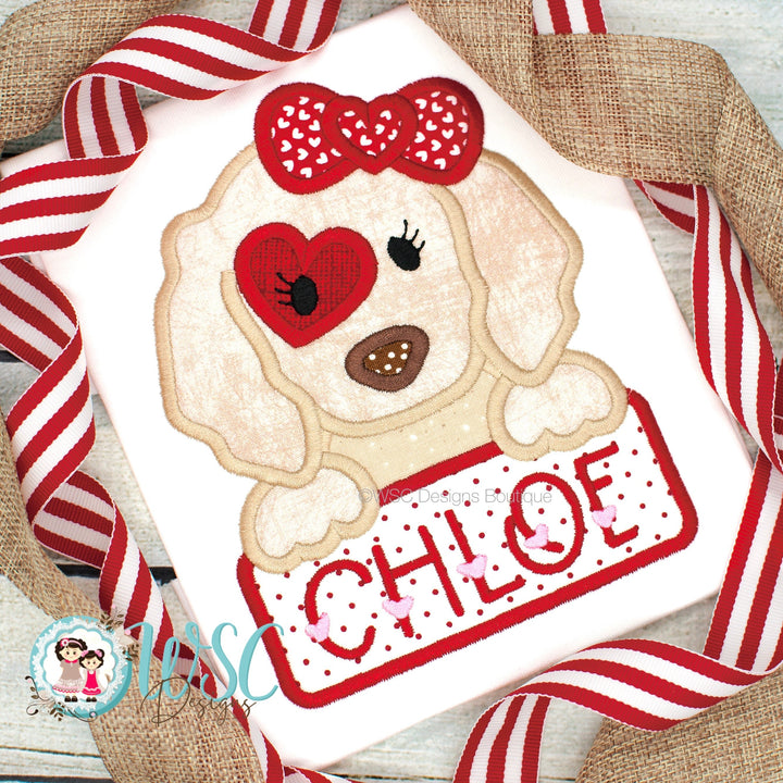 Valentines Puppy Shirt - Girl Valentines Shirt - WSC-Designs Boutique