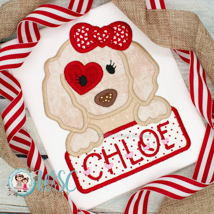 Valentines Puppy Shirt - Girl Valentines Shirt - WSC-Designs Boutique