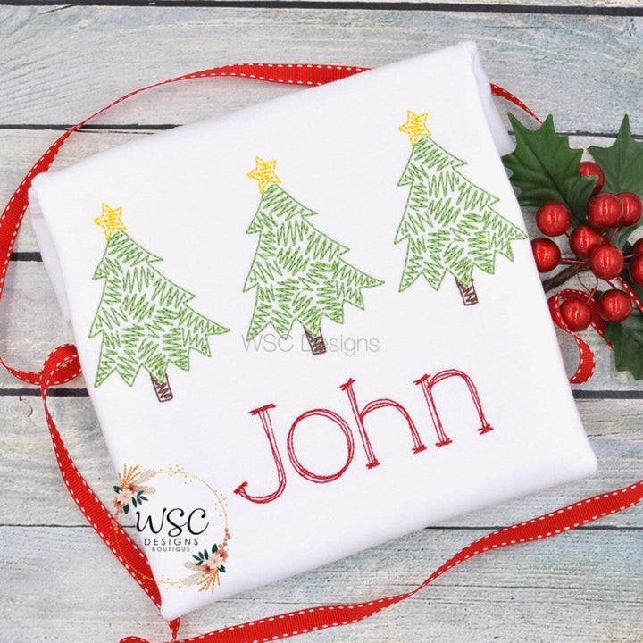Vintage Christmas Trees Sketch Shirt - WSC-Designs Boutique